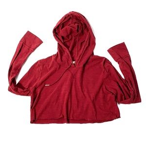 Banana Republic Long Sleeve Hooded Crop Top Size M
